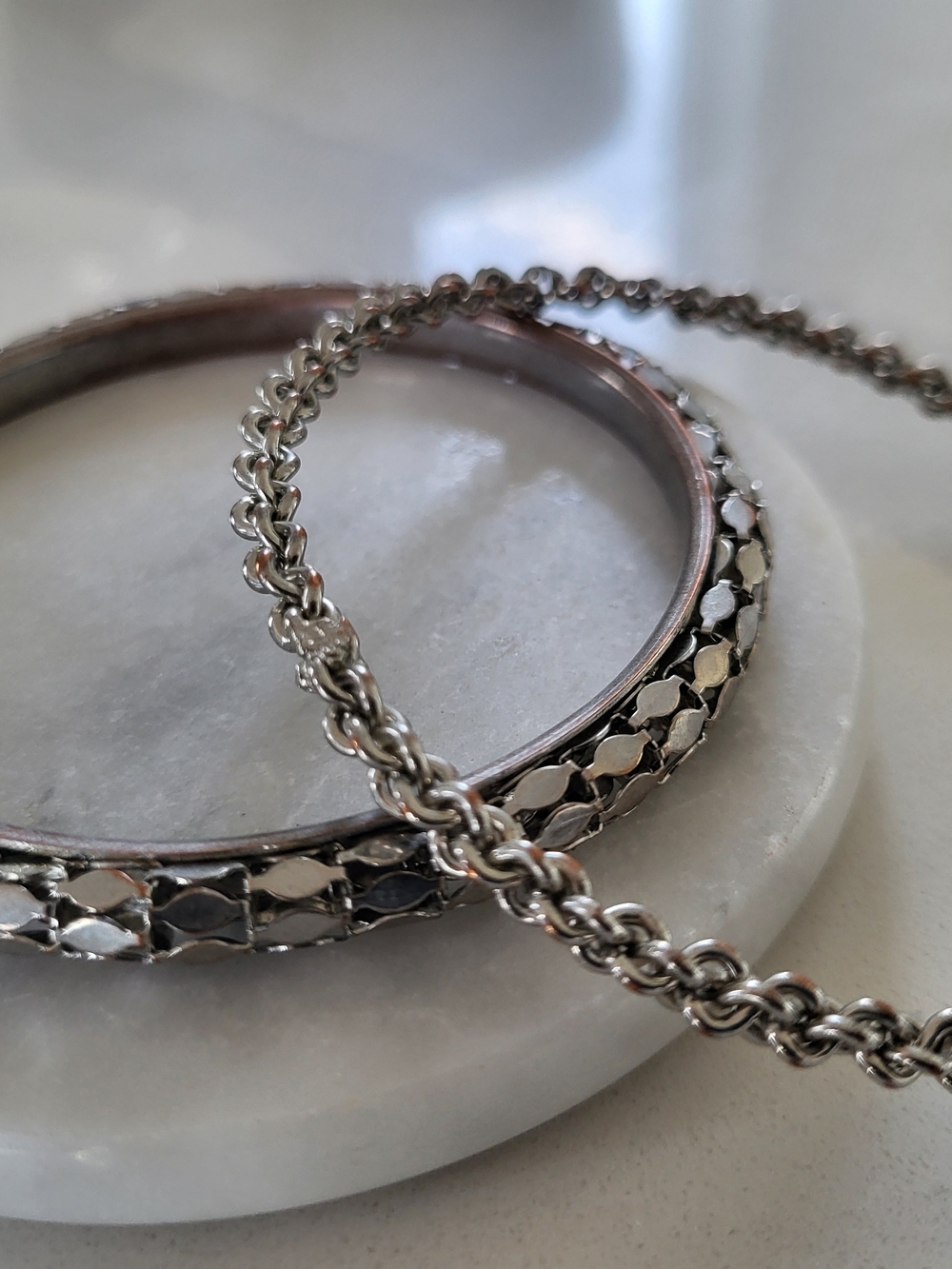 3/$30 Classic Silver-Tone Bangle Set